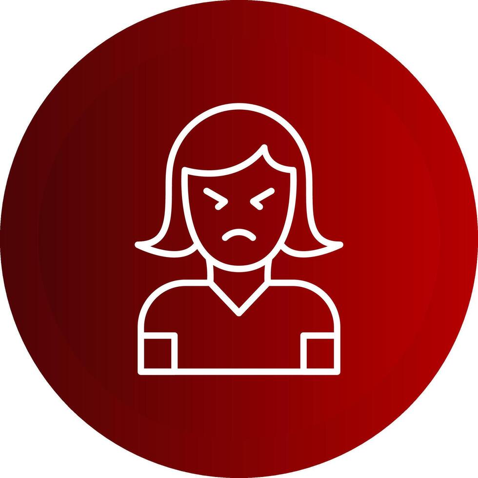 Anger Line Button Icon vector