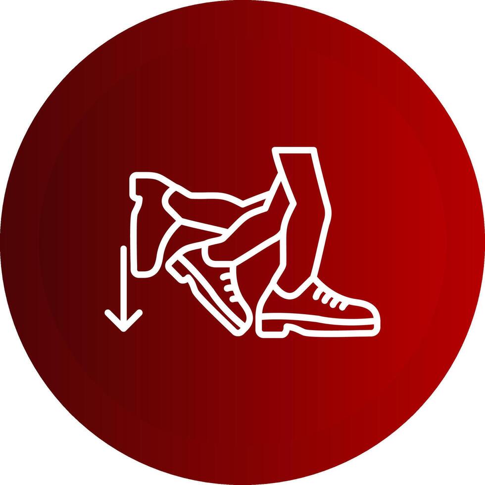 Toe Beat Line Button Icon vector