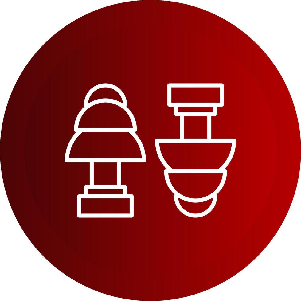 Ear Plug Line Button Icon vector