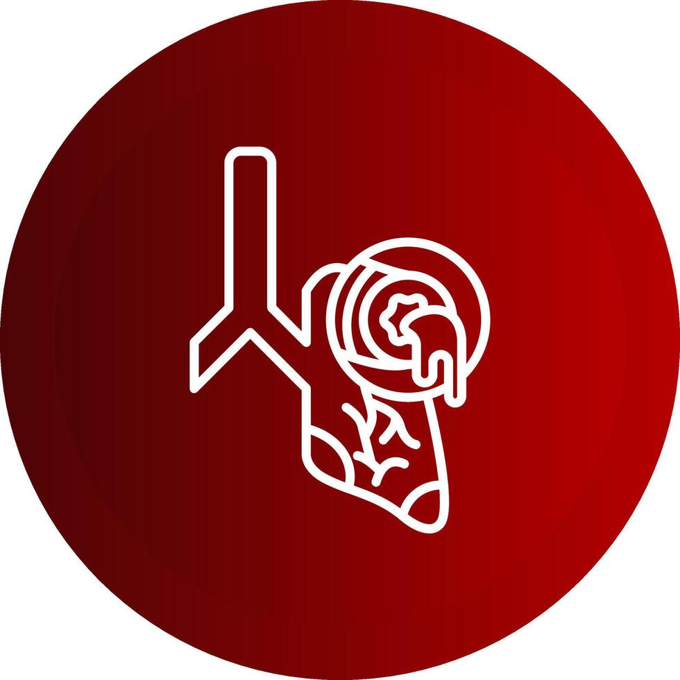 Bronchiectasis Line Button Icon vector