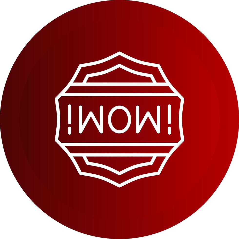 Wow Line Button Icon vector