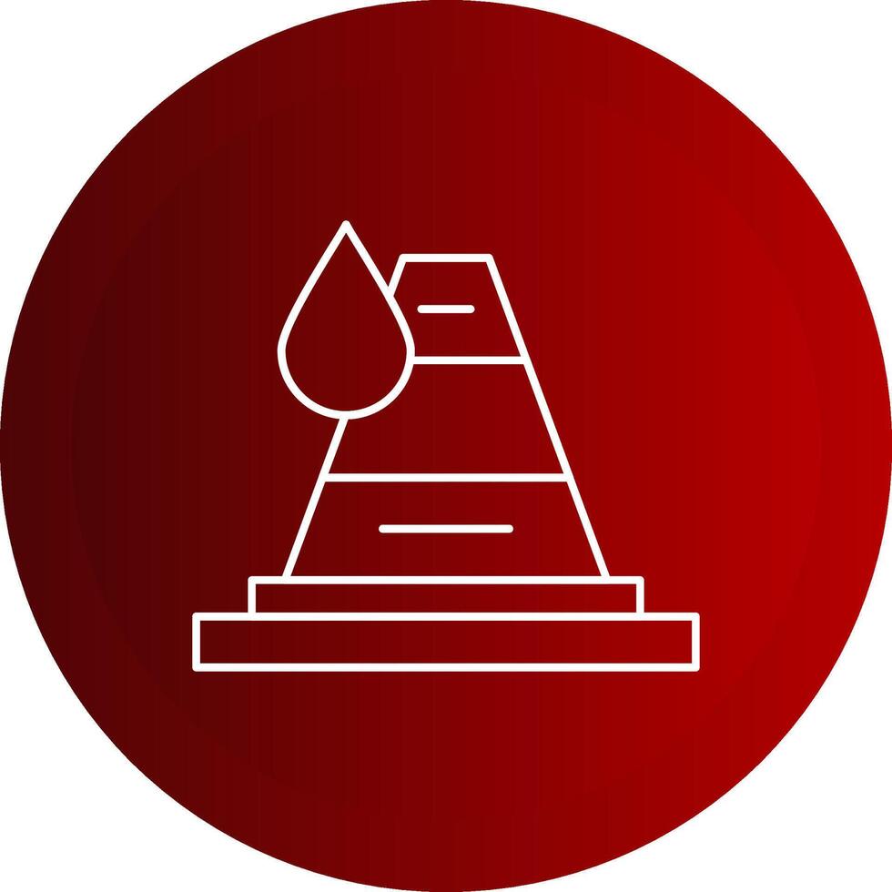 Traffic Cone Line Button Icon vector