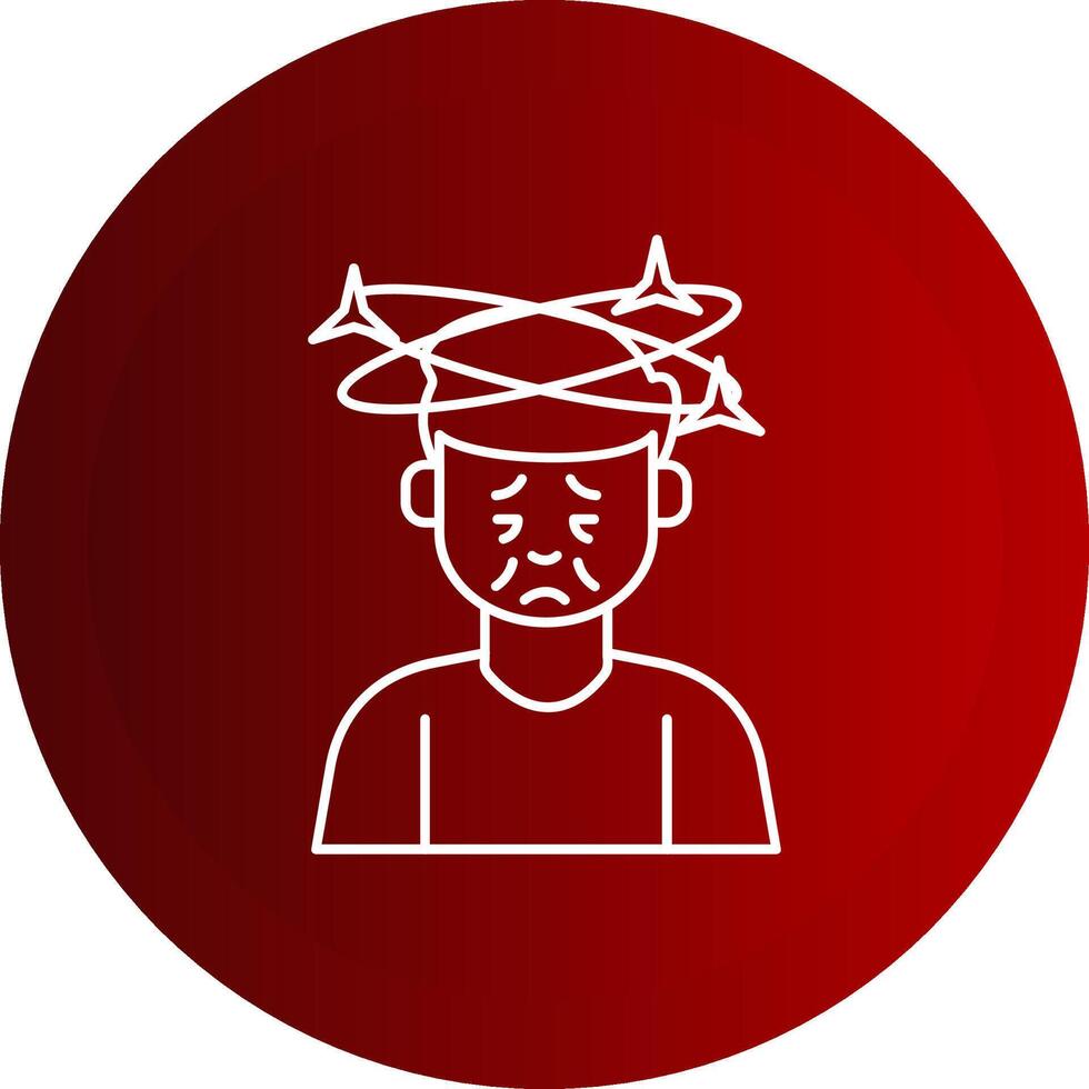 Dizziness Line Button Icon vector