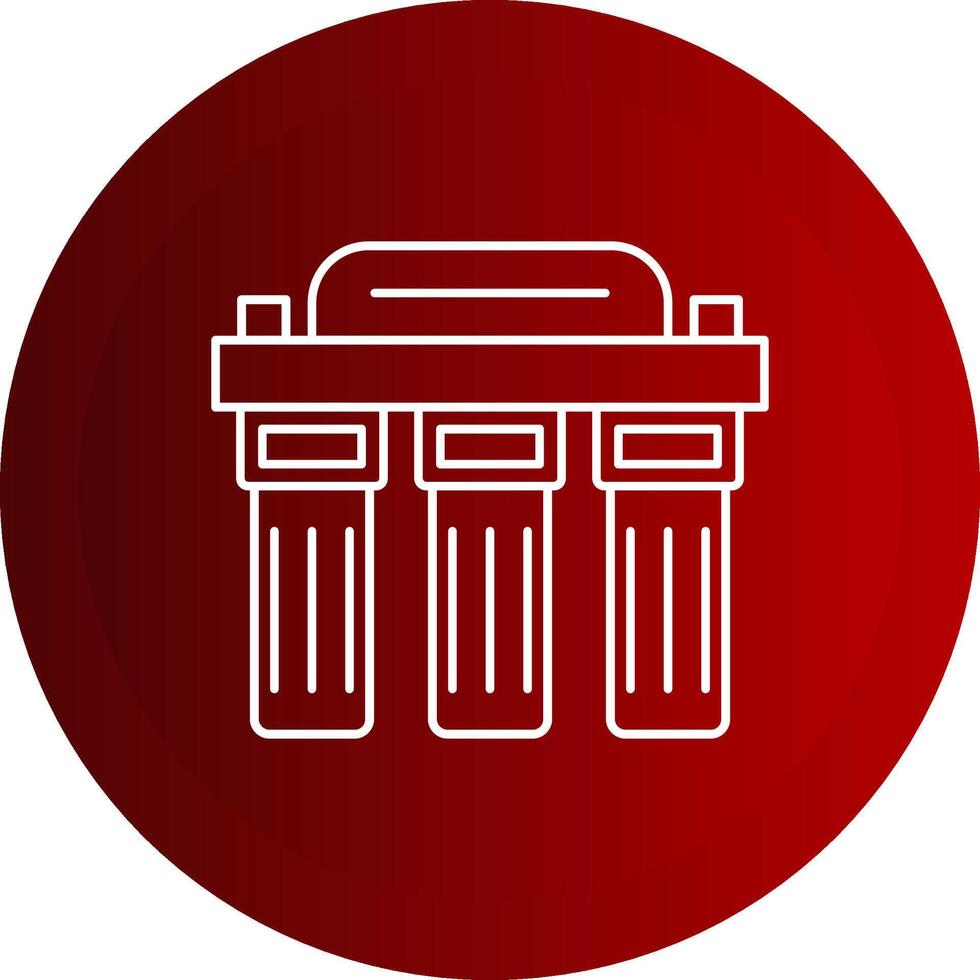 Water Filter Line Button Icon vector