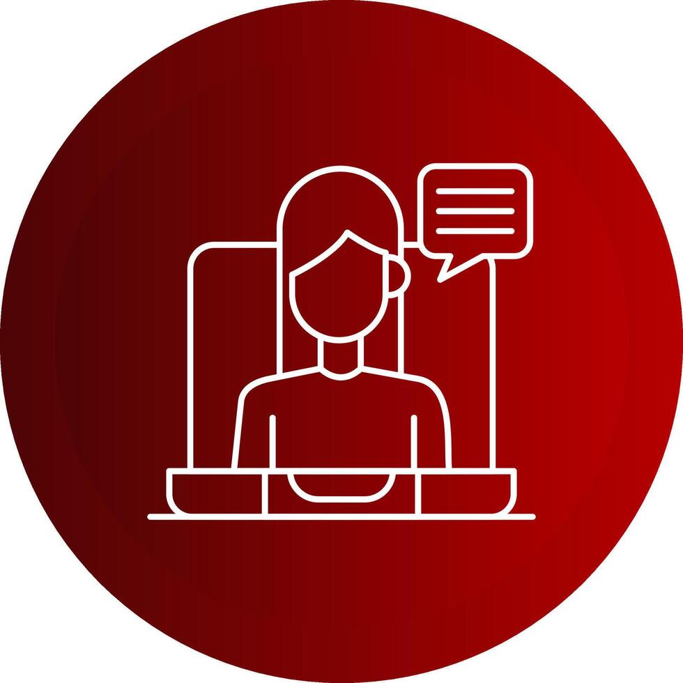 Virtual Meeting Line Button Icon vector