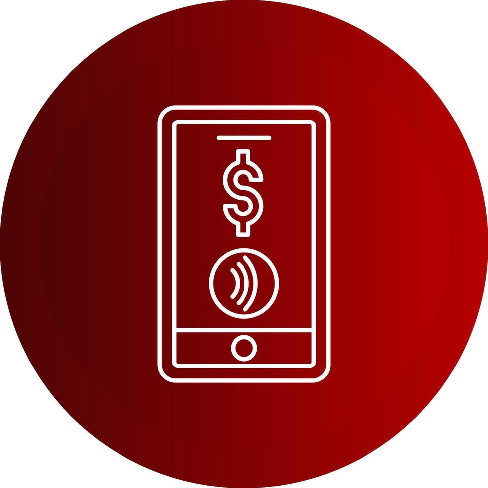 Tap To Pay Line Button Icon vector