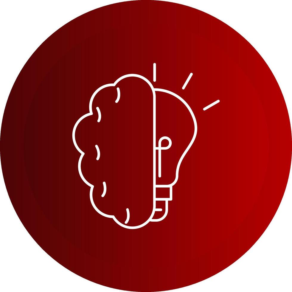 Brainstroming Line Button Icon vector