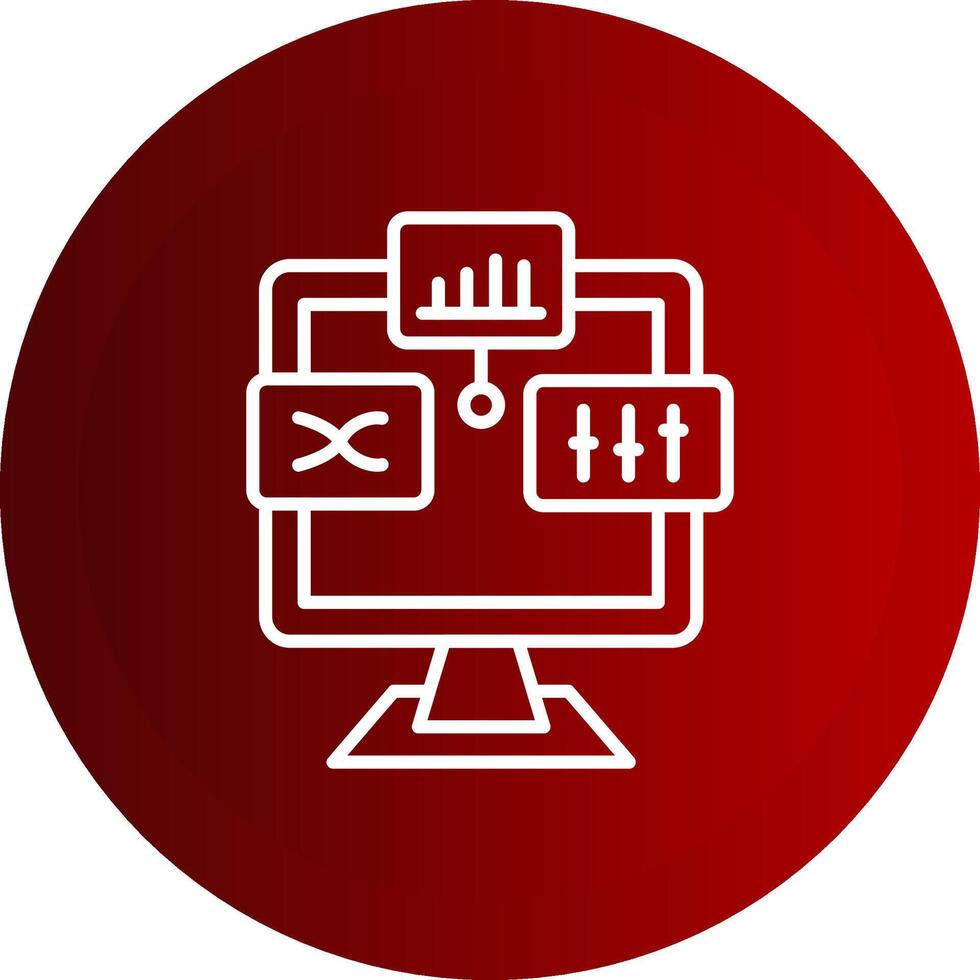 Analysis Line Button Icon vector