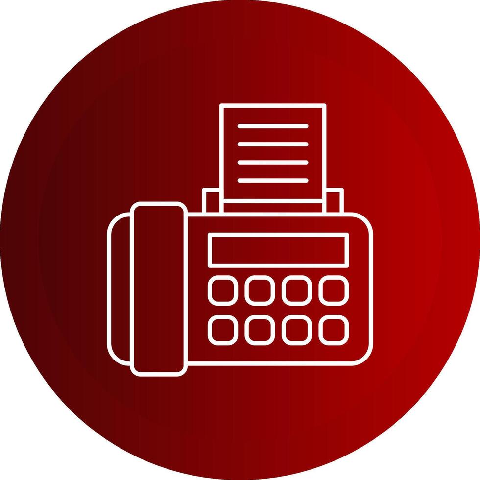 Fax Line Button Icon vector