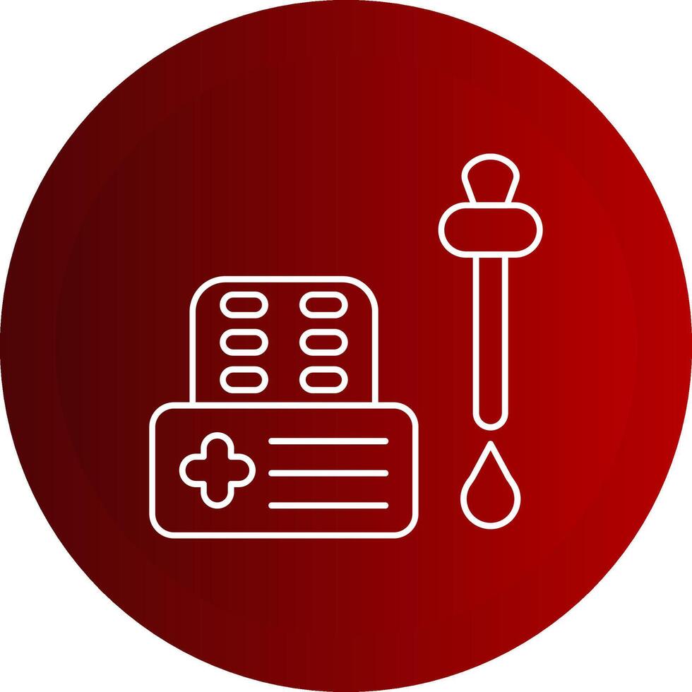 Allergy Test Line Button Icon vector