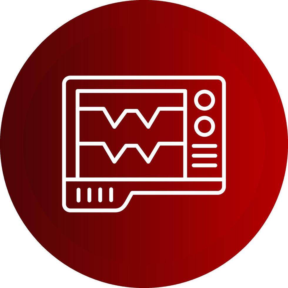 Ecg Line Button Icon vector