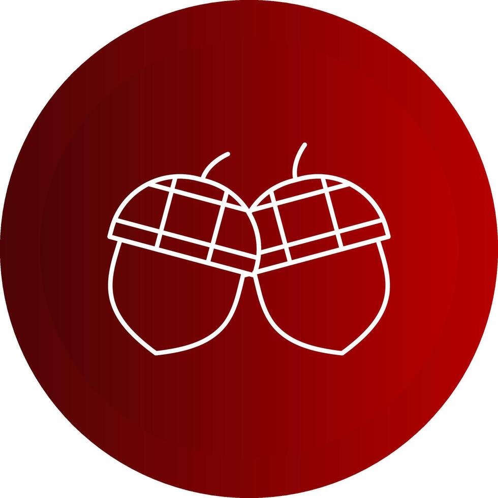 Acorn Line Button Icon vector
