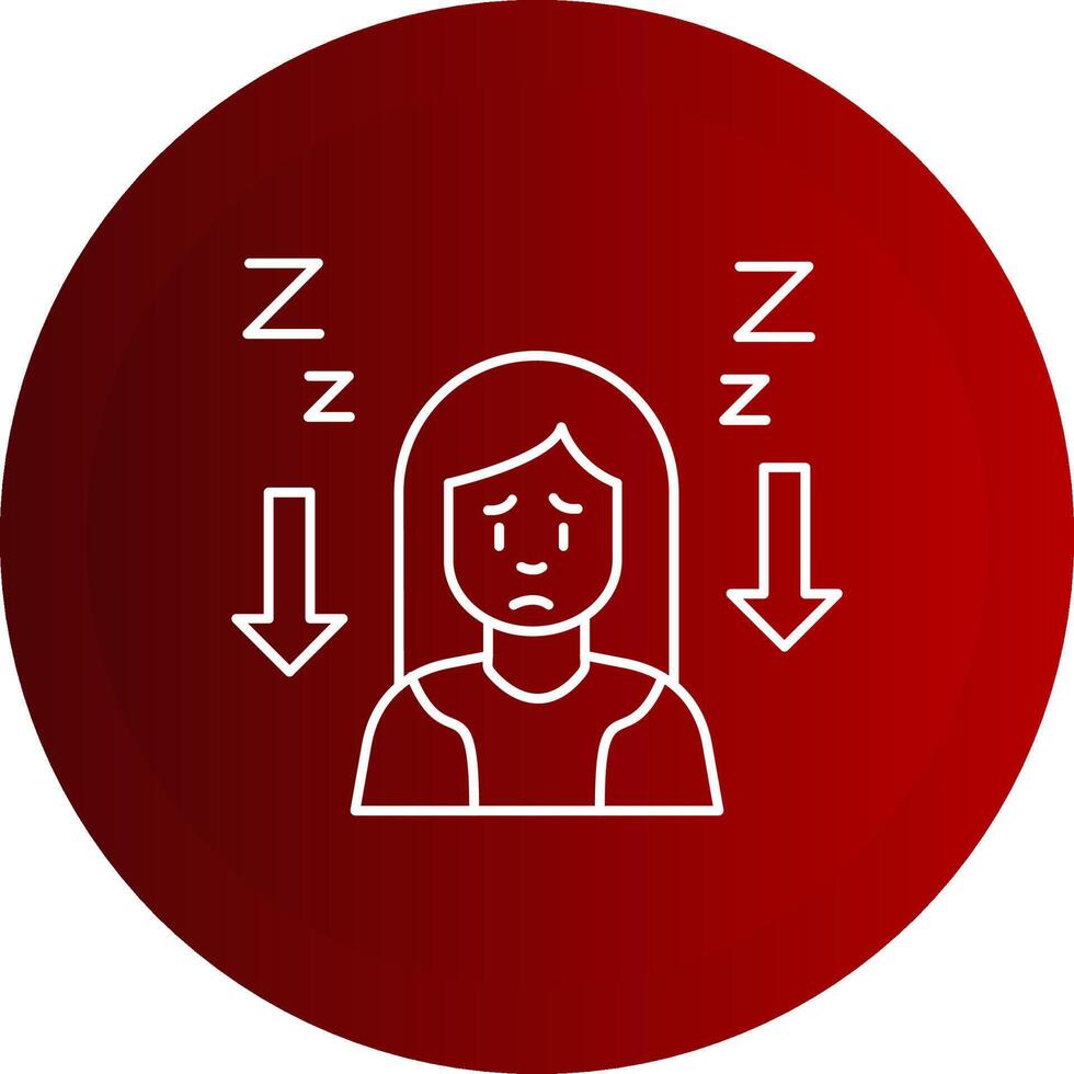 Tiredness Line Button Icon vector