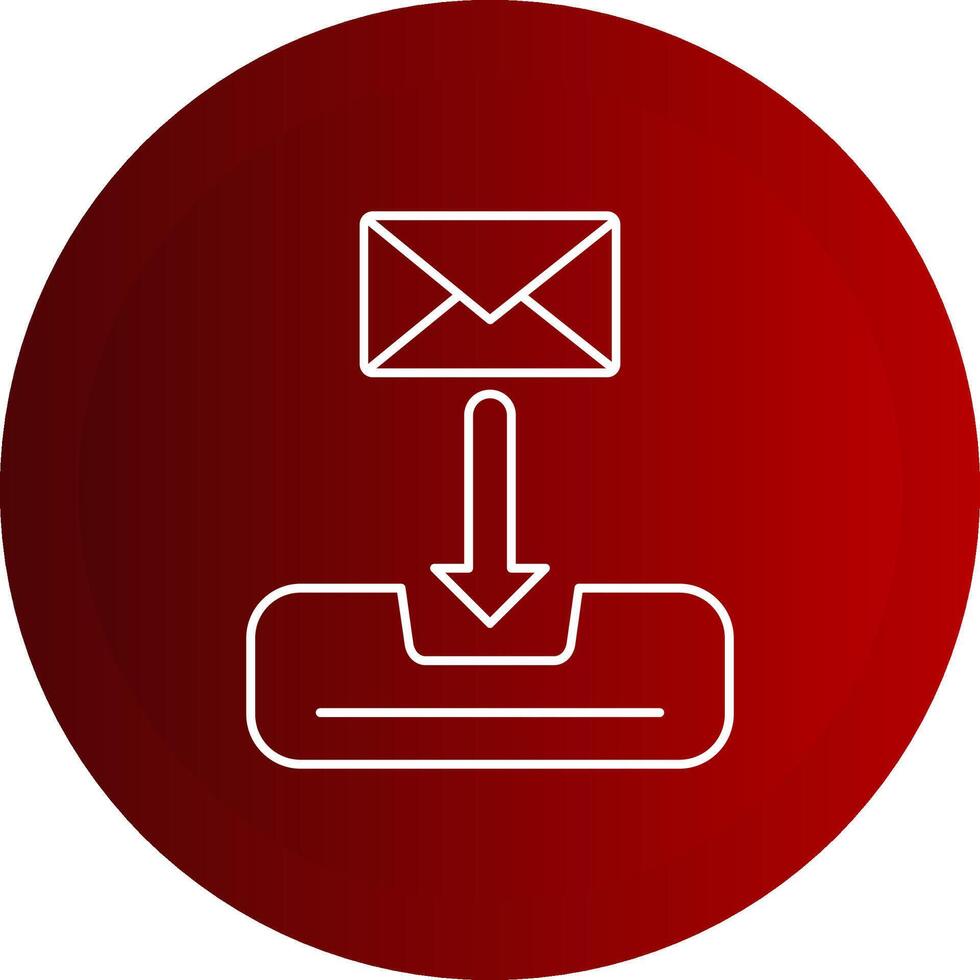 Inbox Line Button Icon vector