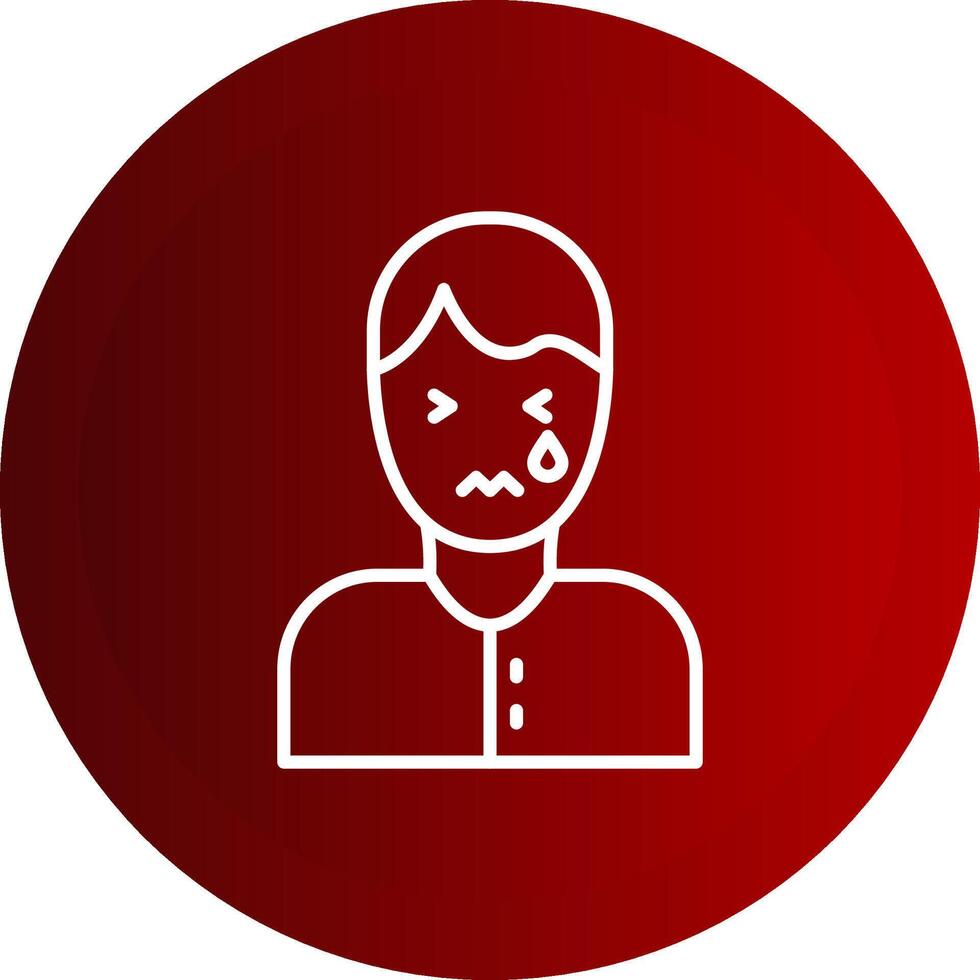 Sadness Line Button Icon vector
