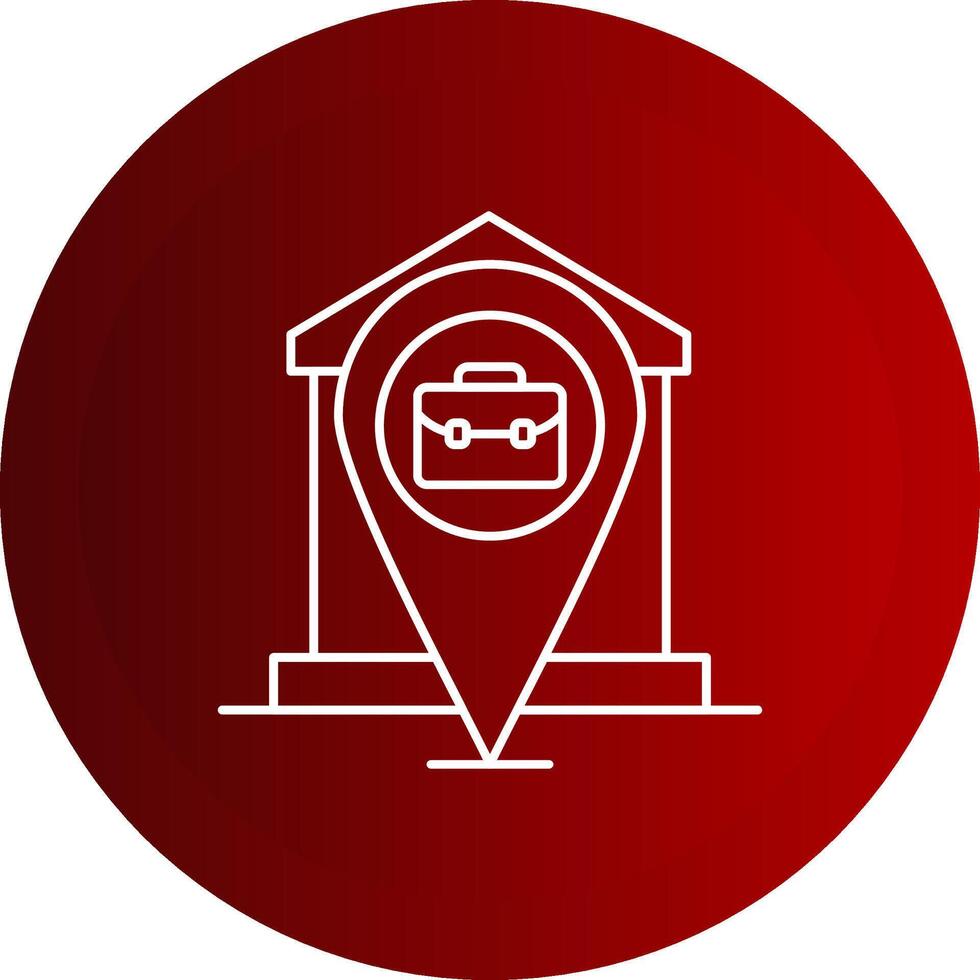 Remote Working Line Button Icon vector