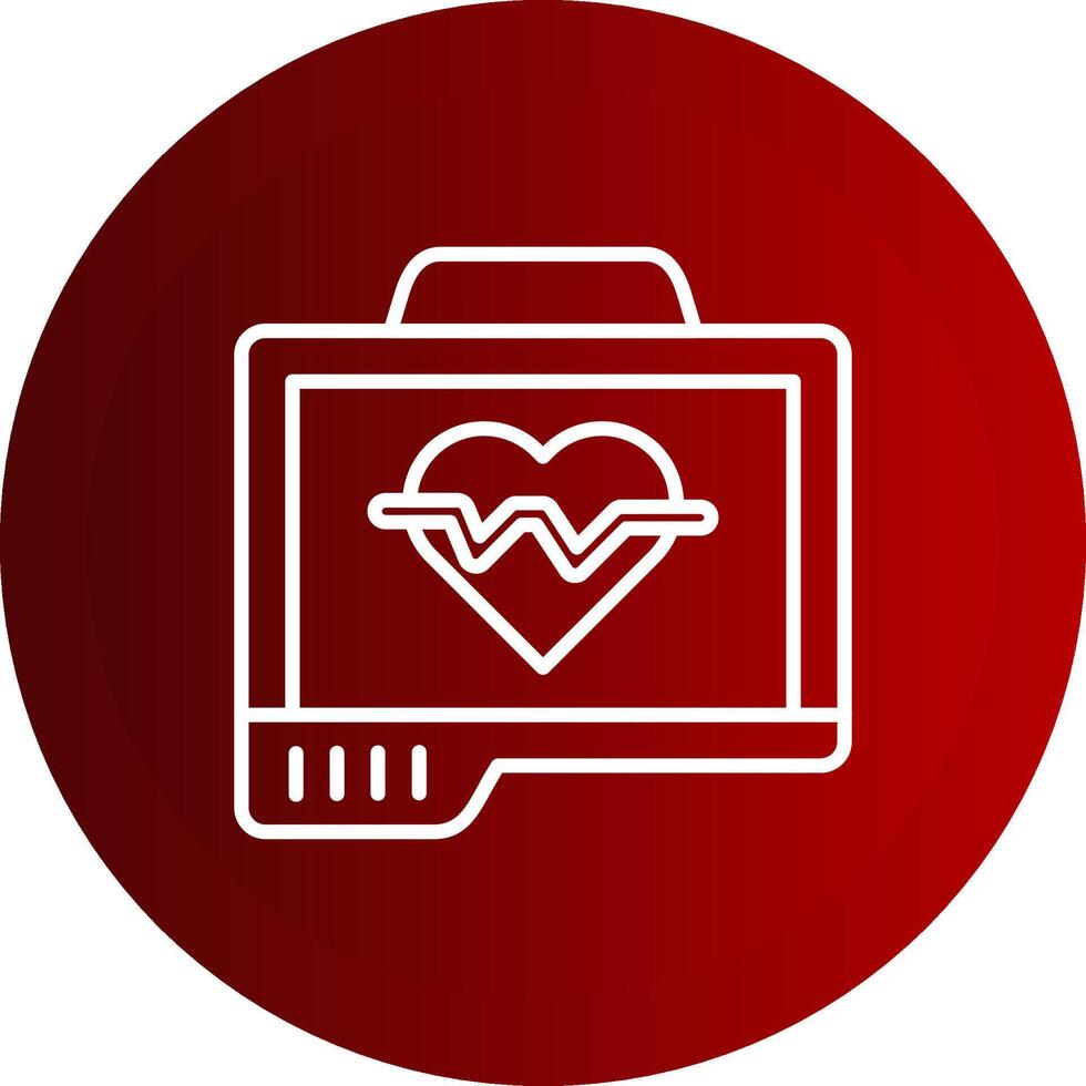 Pulse Oximeter Line Button Icon vector