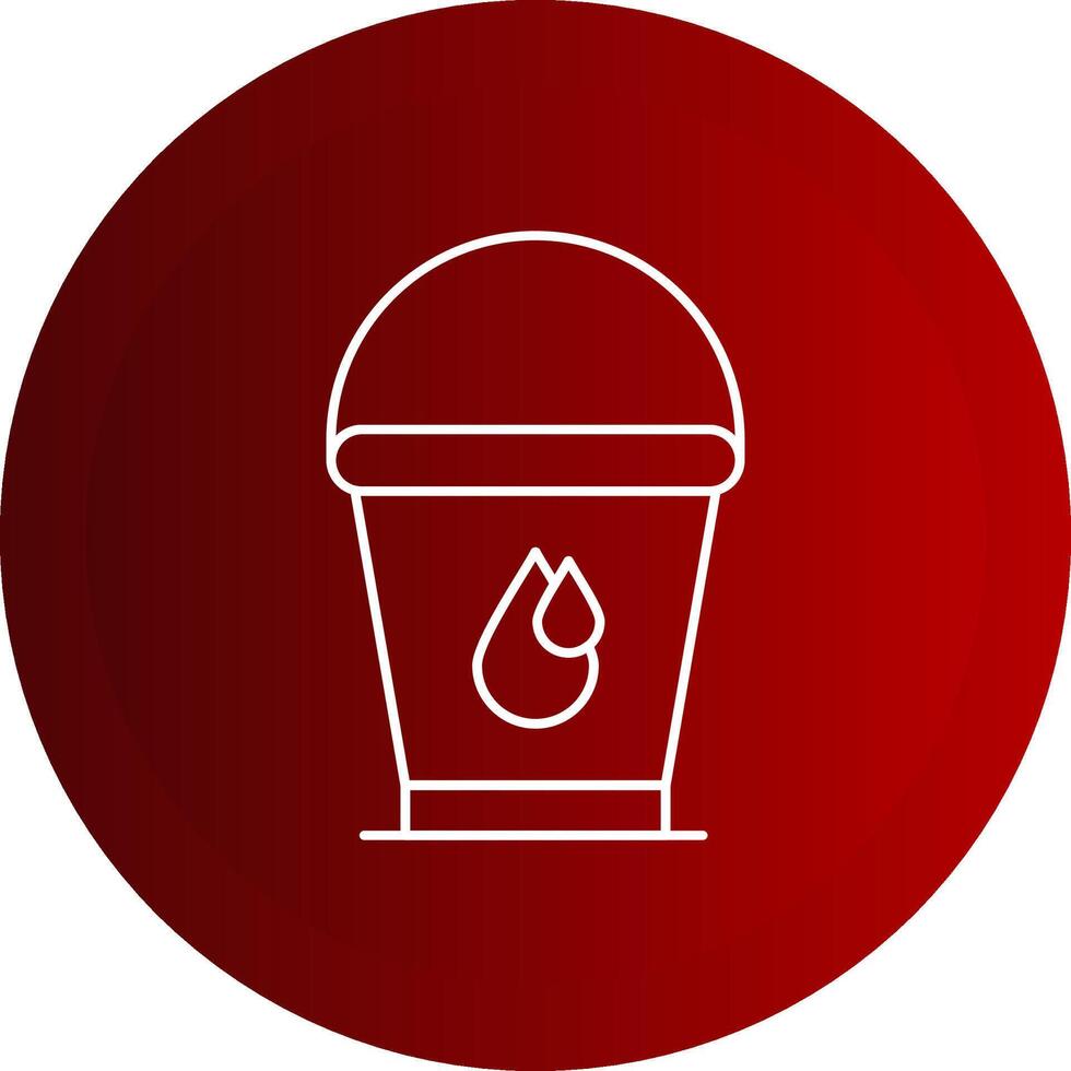 Water Bucket Line Button Icon vector