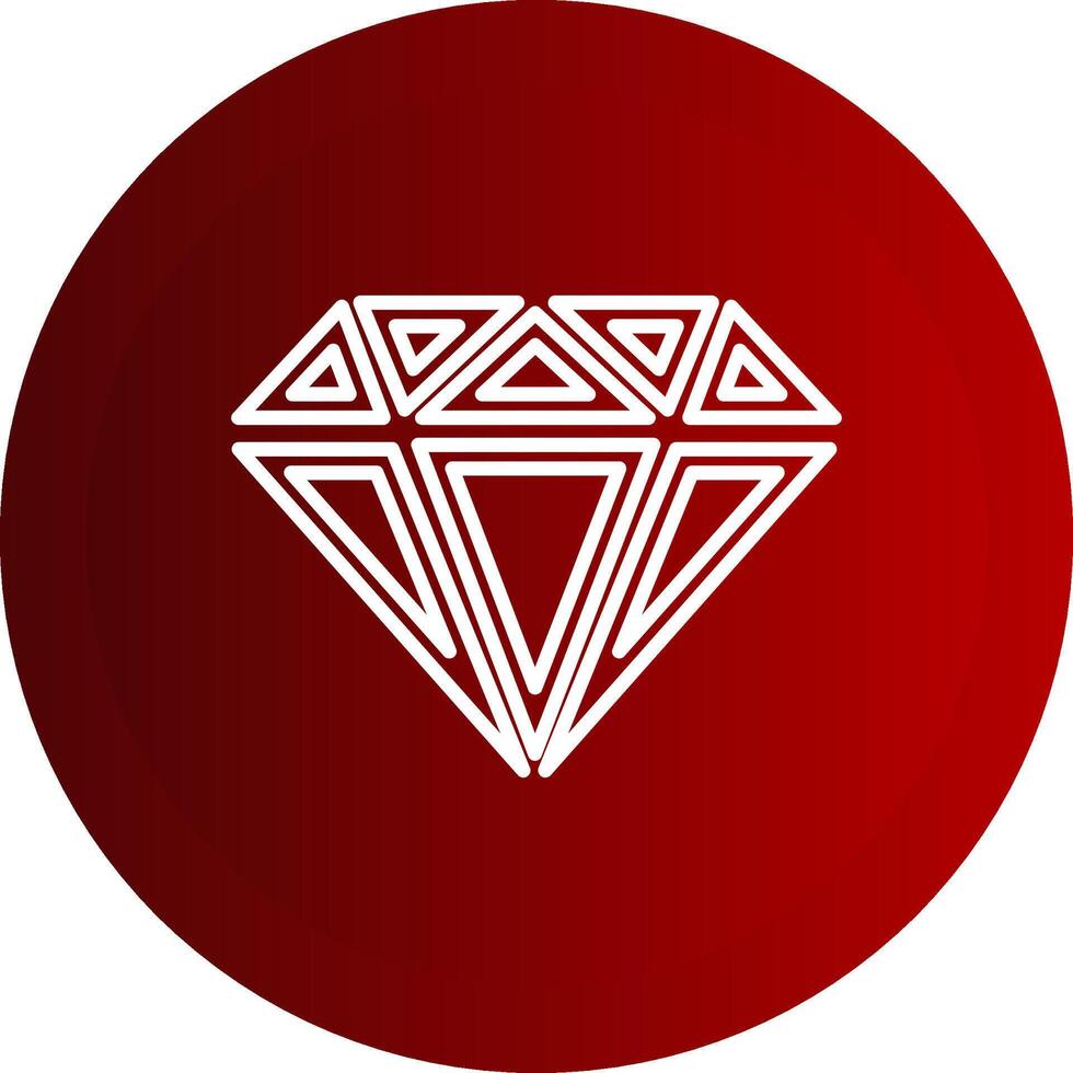 Diamond Line Button Icon vector