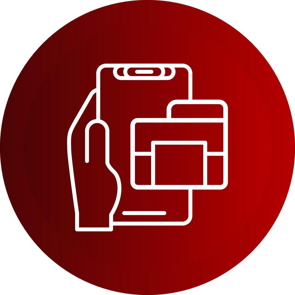 Folder Line Button Icon vector
