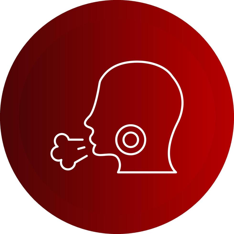 Cough Line Button Icon vector