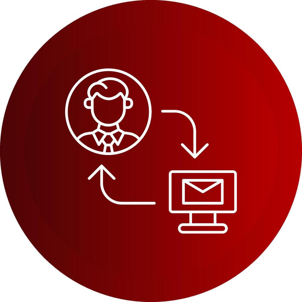 Exchange Mails Line Button Icon vector