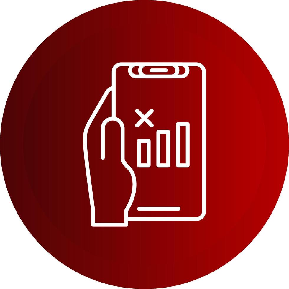No Signal Line Button Icon vector