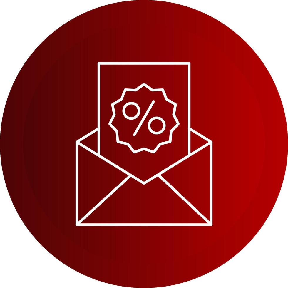 Promotion mail Line Button Icon vector