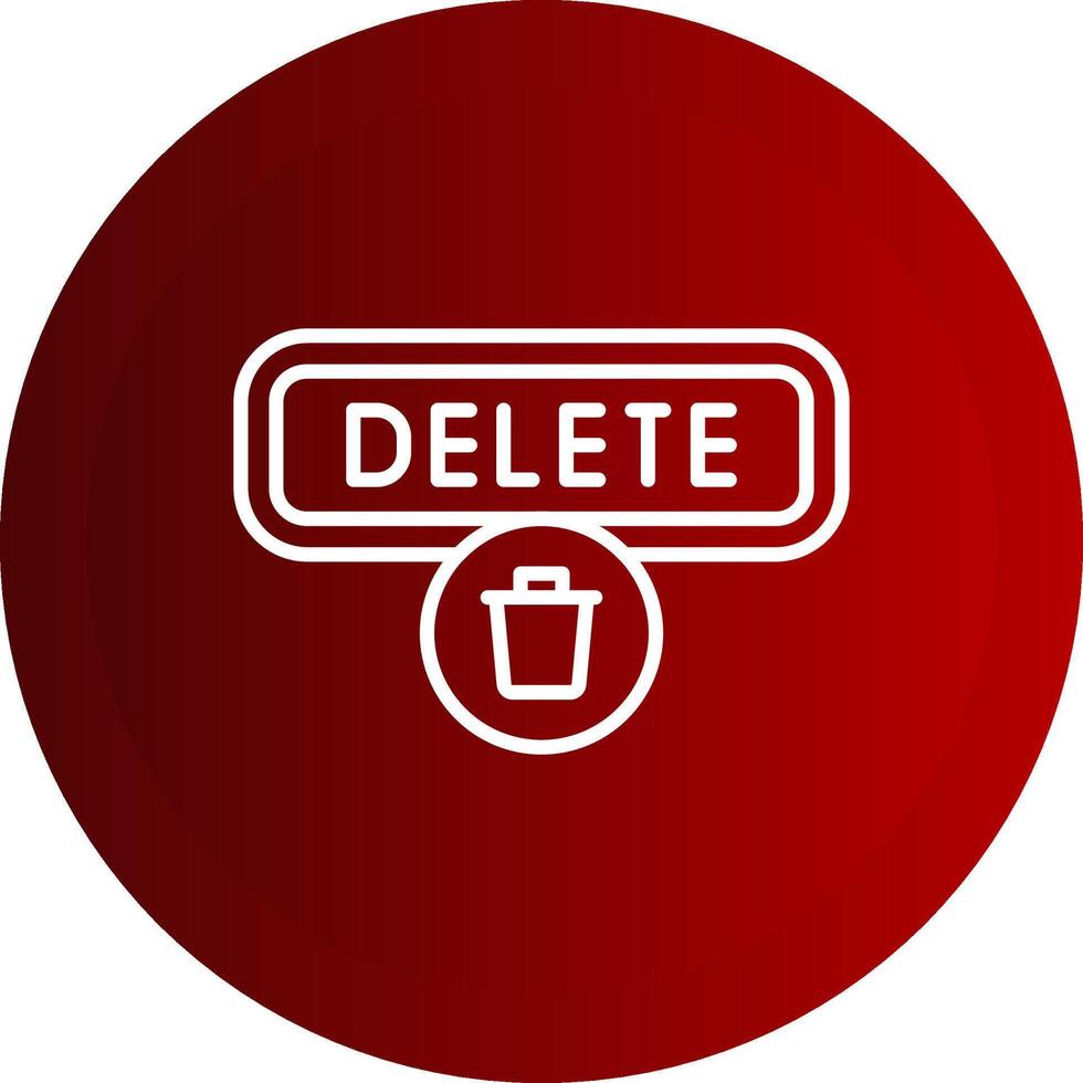 Delete Line Button Icon vector