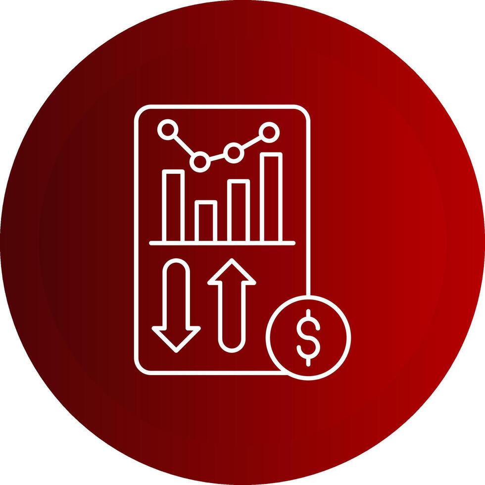 Sales Report Line Button Icon vector
