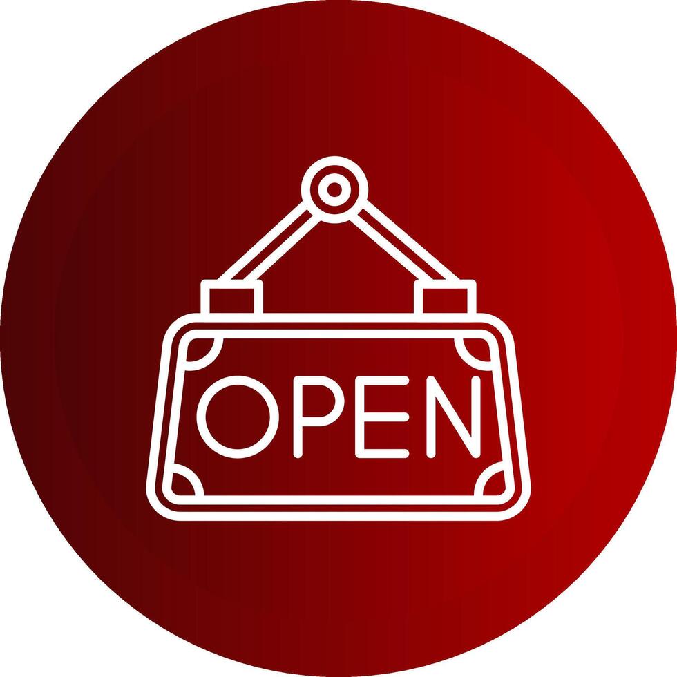 Open Line Button Icon vector