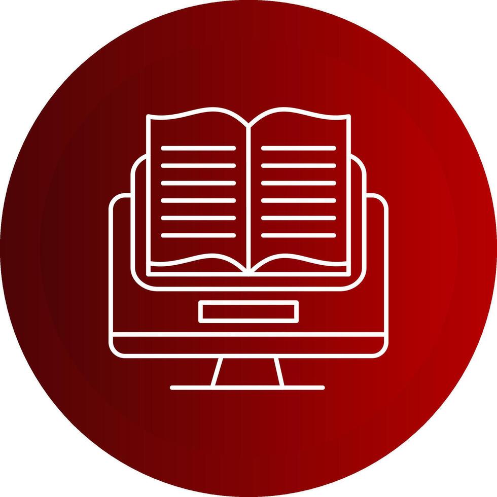 E Learning Line Button Icon vector