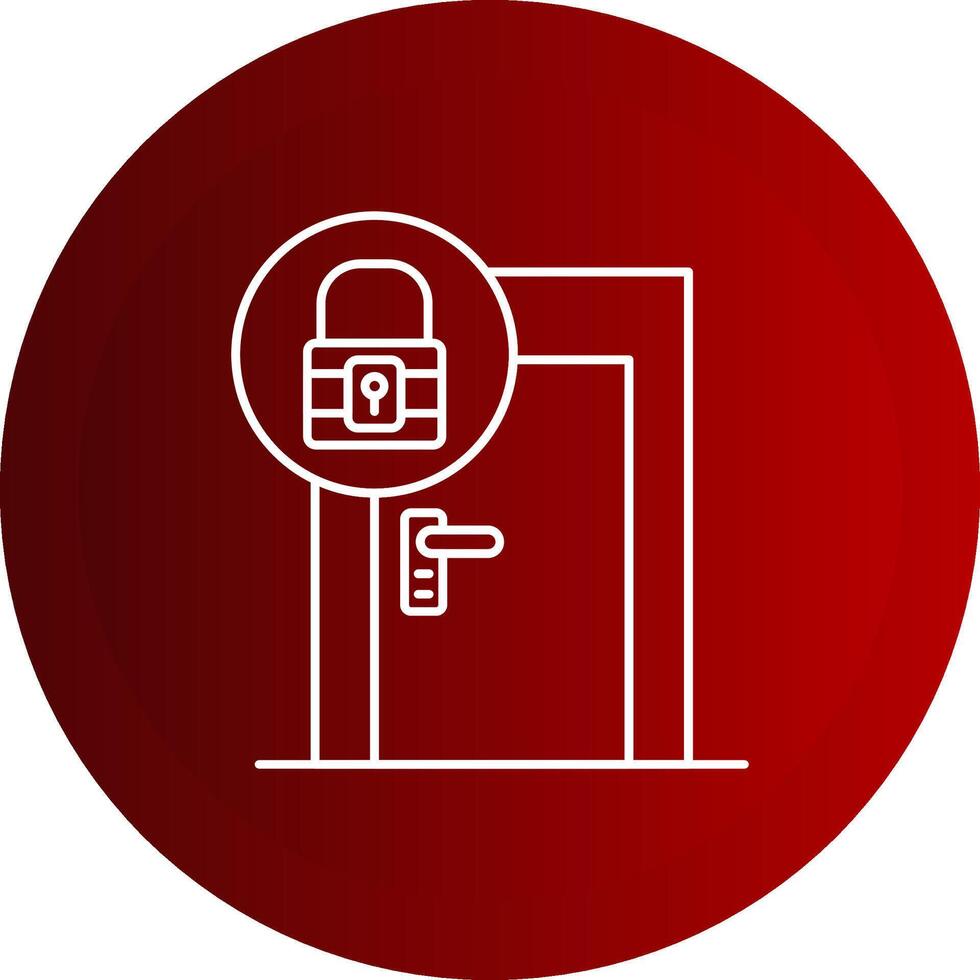 Door Lock Line Button Icon vector