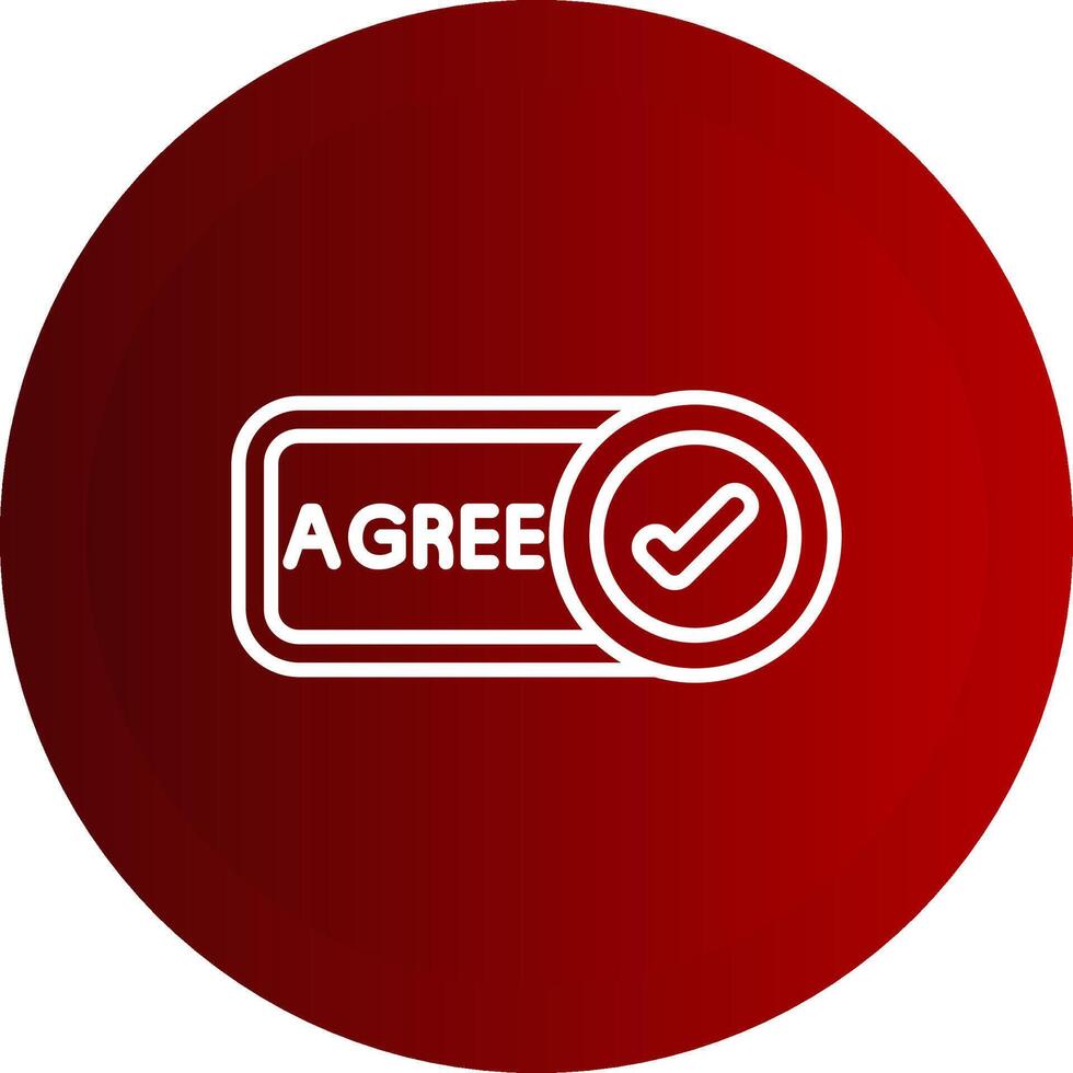 Agree Line Button Icon vector
