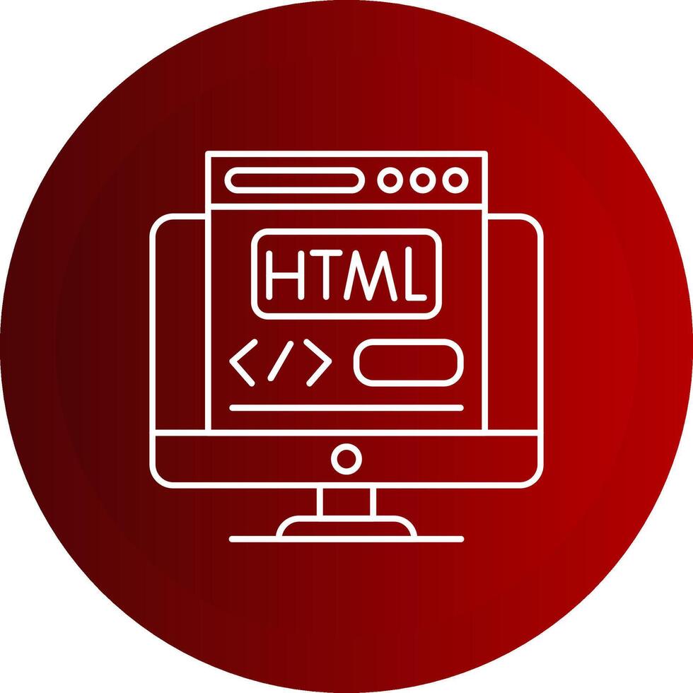 Html Line Button Icon vector