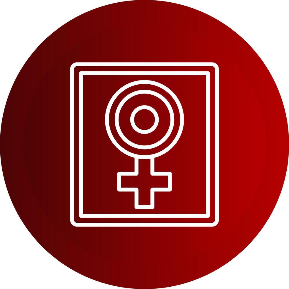 Girl Power Line Button Icon vector