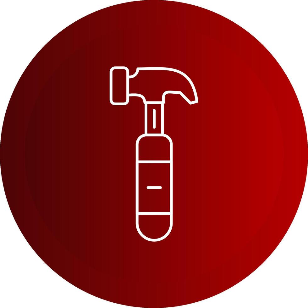 Hammer Line Button Icon vector