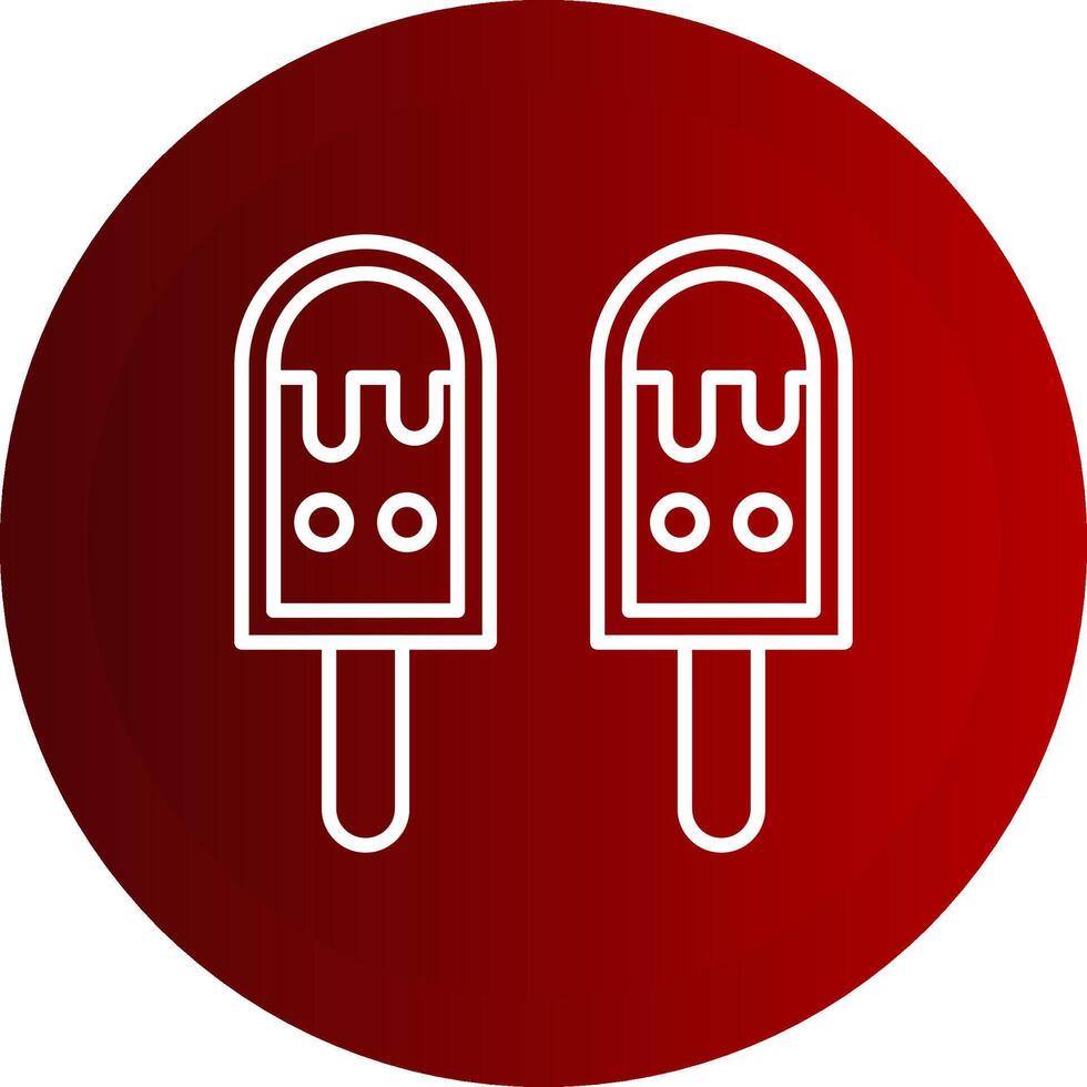 Ice Cream Line Button Icon vector