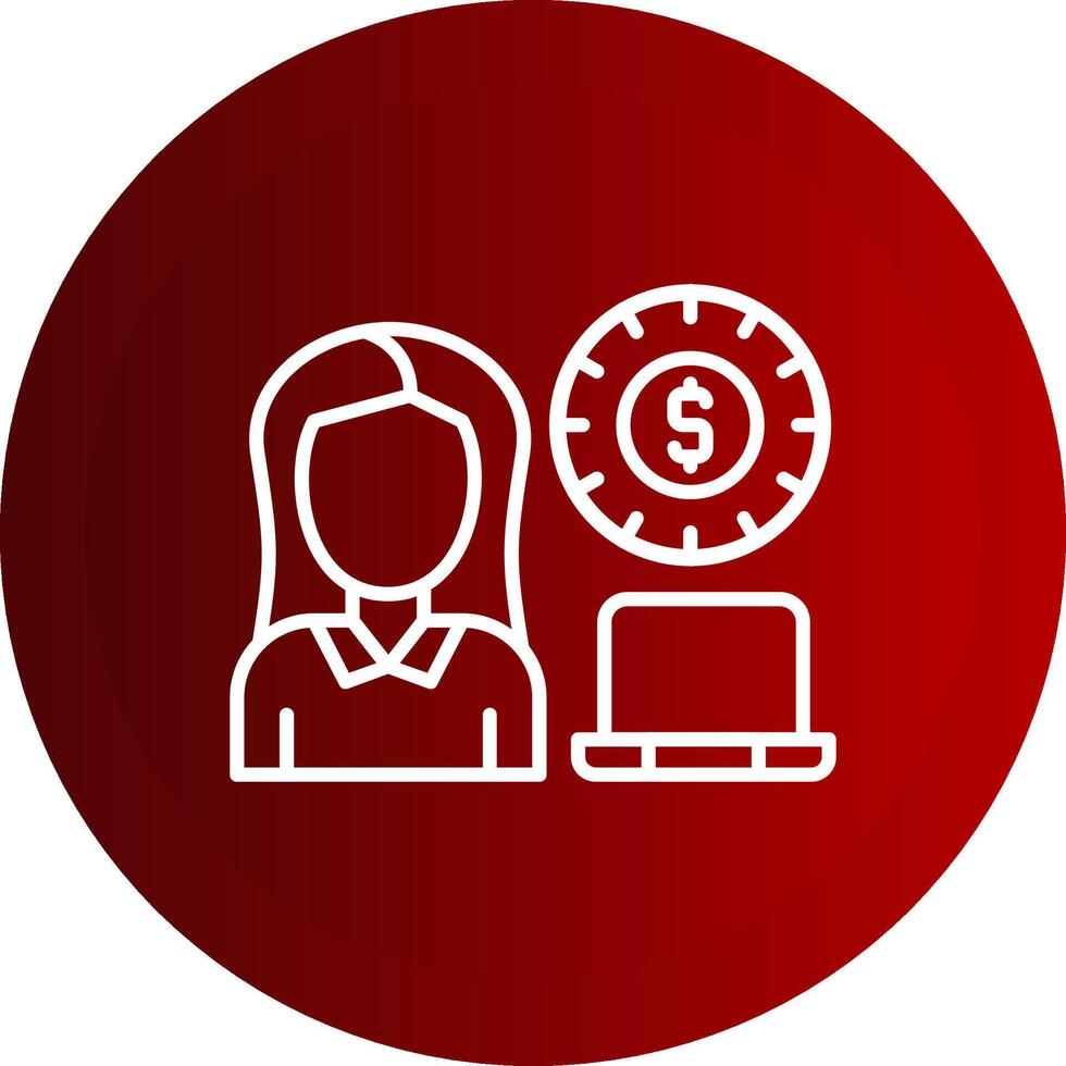 Freelancer Line Button Icon vector