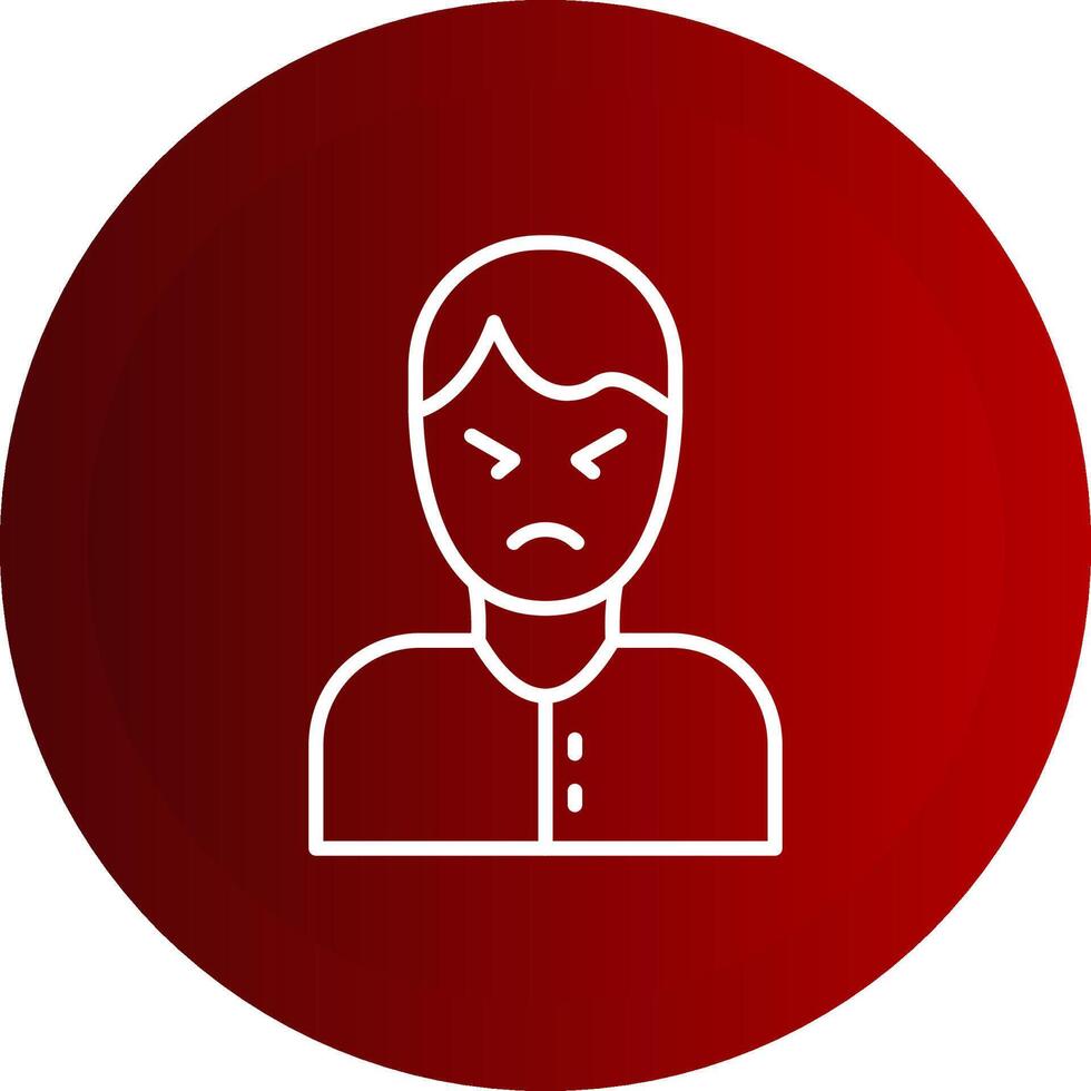 Anger Line Button Icon vector