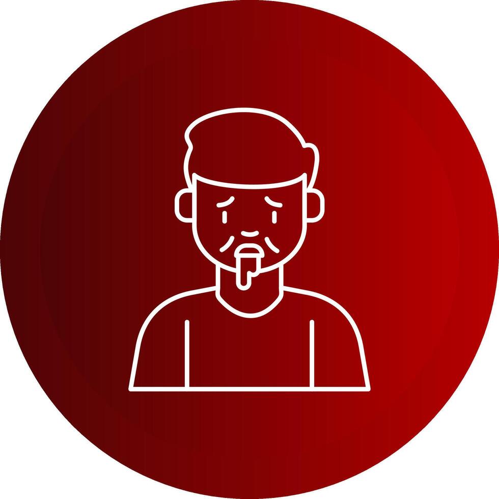 Drooling Line Button Icon vector