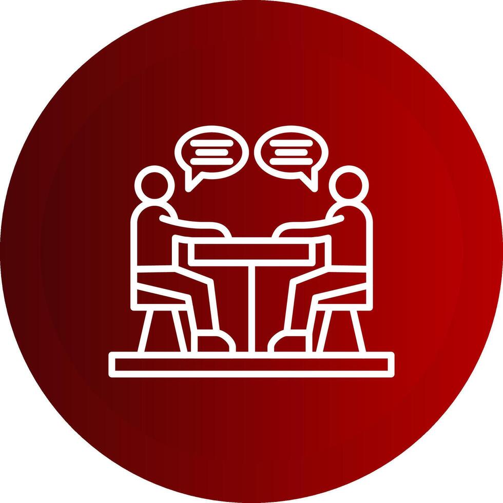 Discussion Line Button Icon vector
