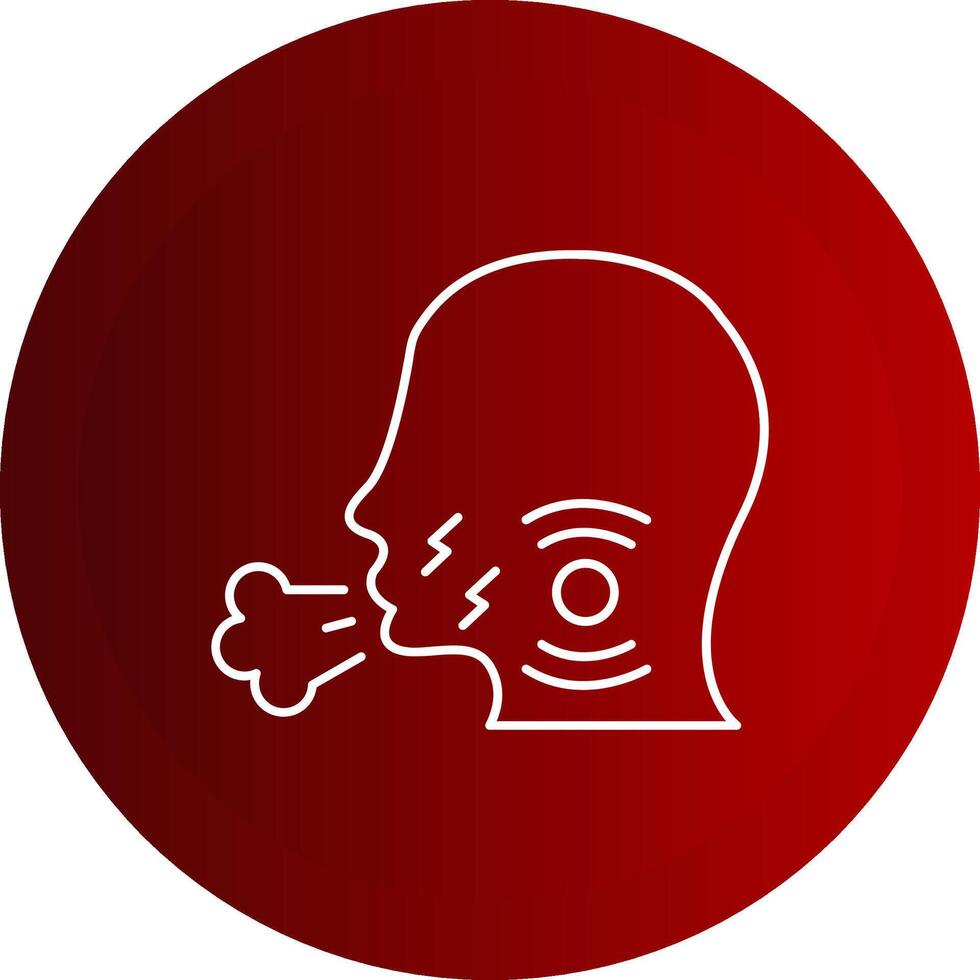 Cough Line Button Icon vector