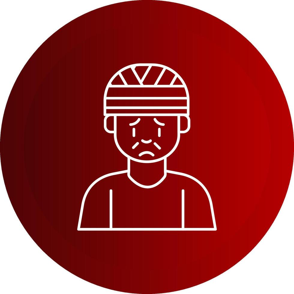 Head Injury Line Button Icon vector