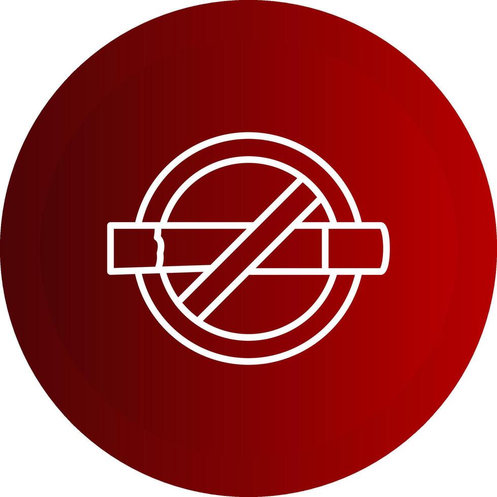 No Smoking Line Button Icon vector