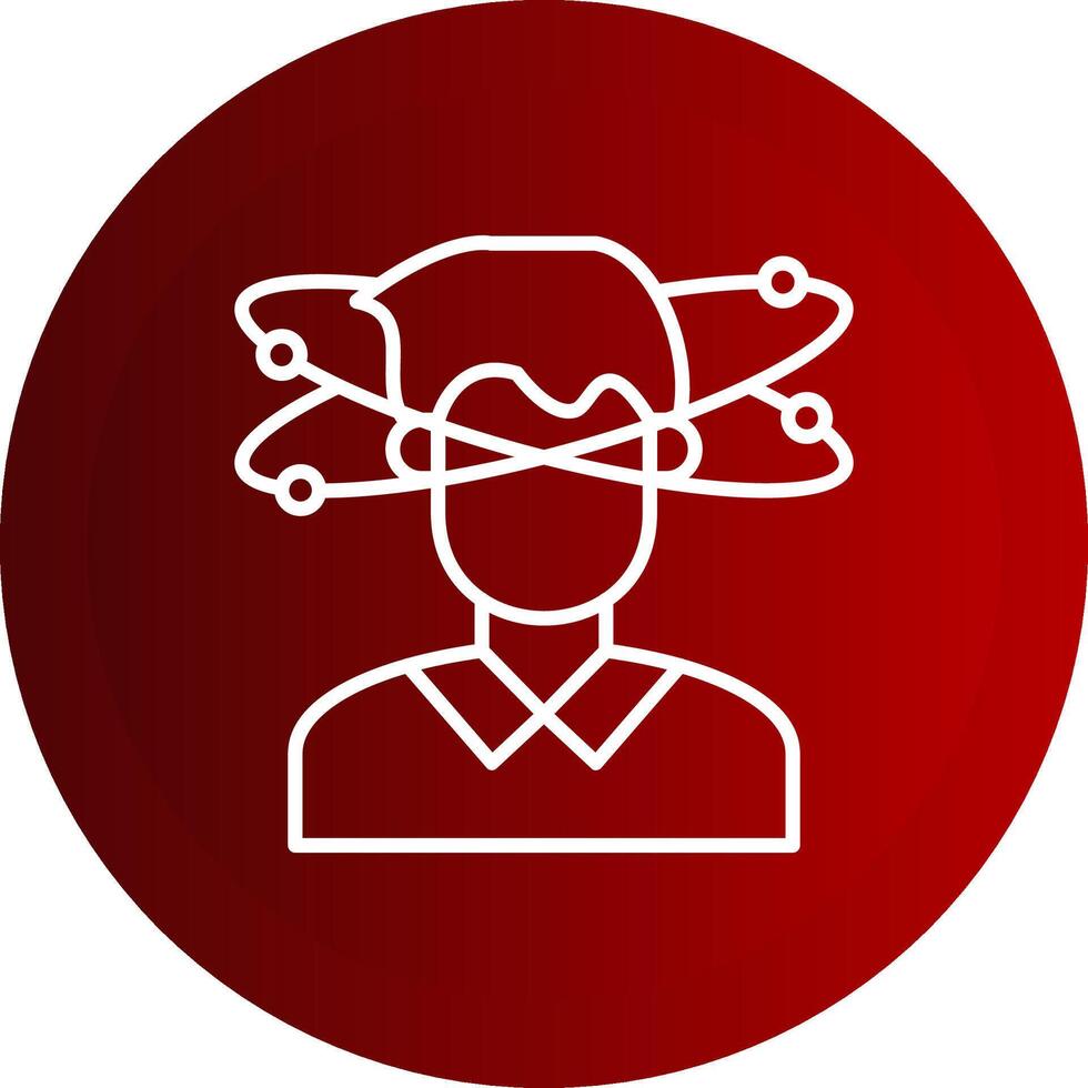Dizziness Line Button Icon vector