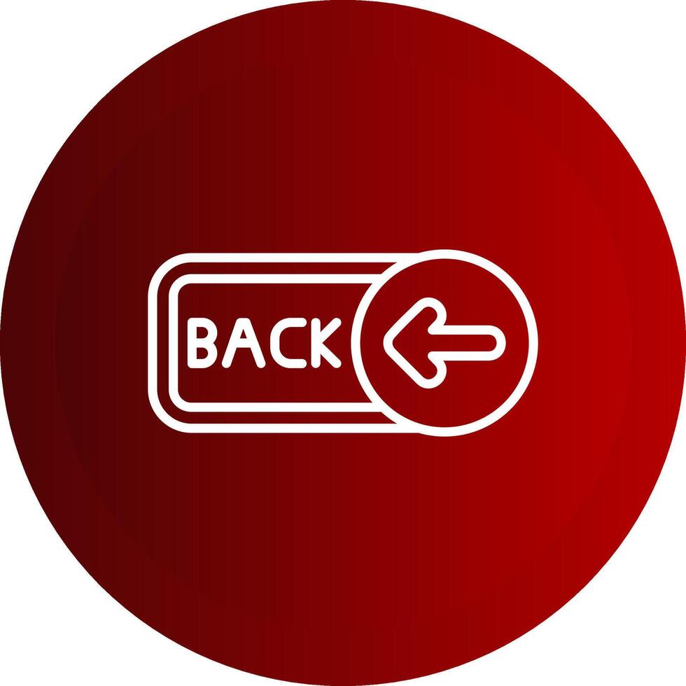 Back Line Button Icon vector