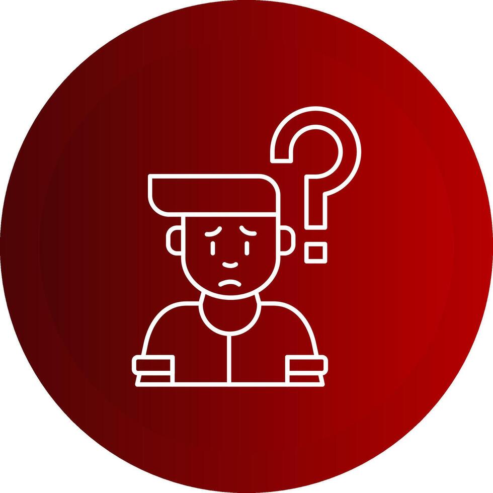 Confusion Line Button Icon vector