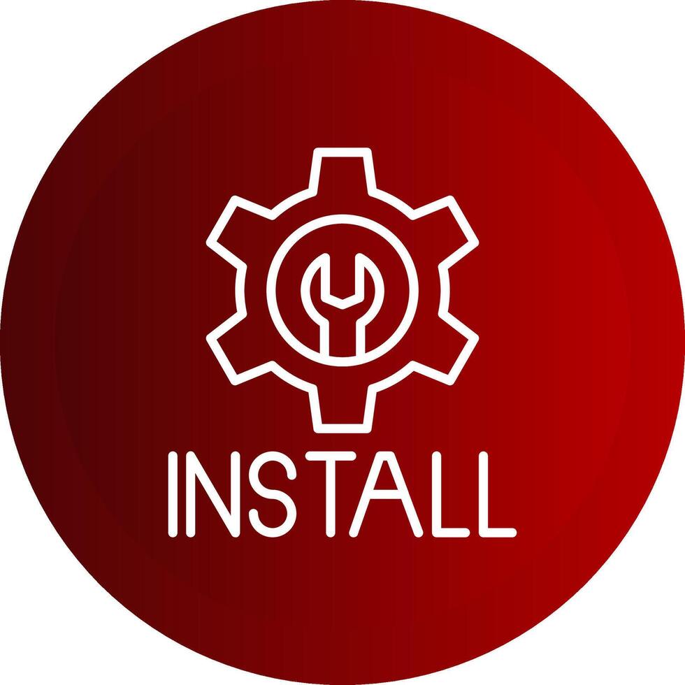 Install Line Button Icon vector