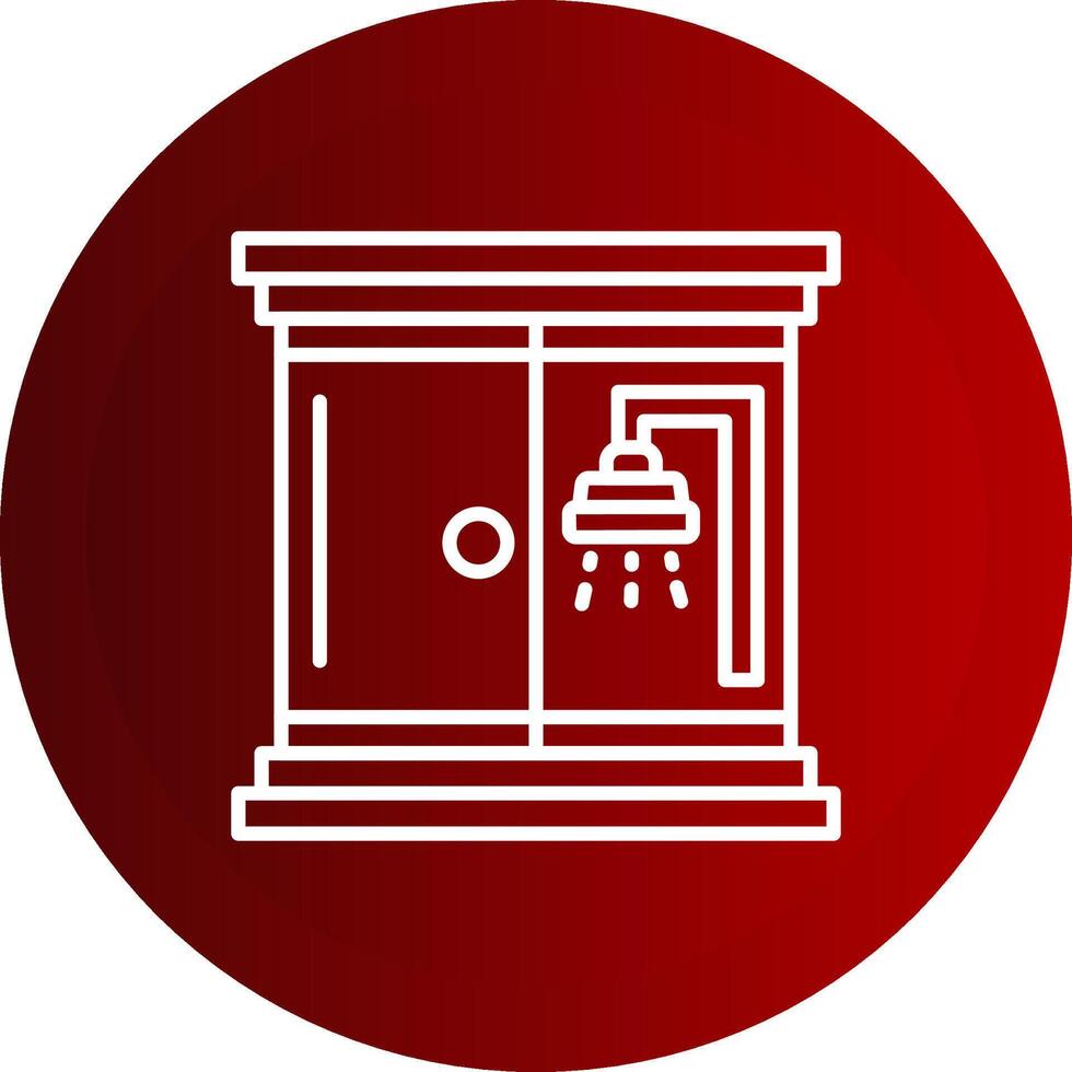 Shower Room Line Button Icon vector